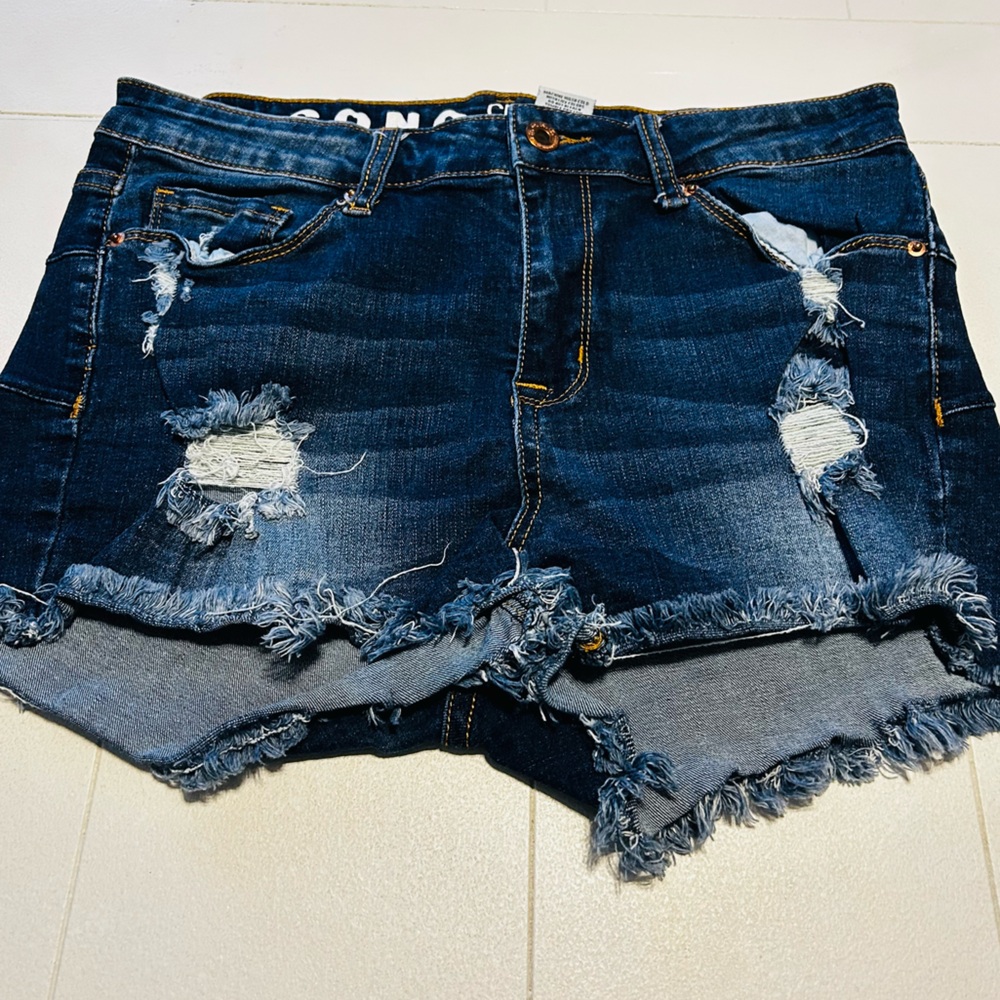 Distressed Denim Shorts